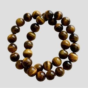 New! Pair Set 2 Large Tiger Eye Bracelets 8.3+ mm